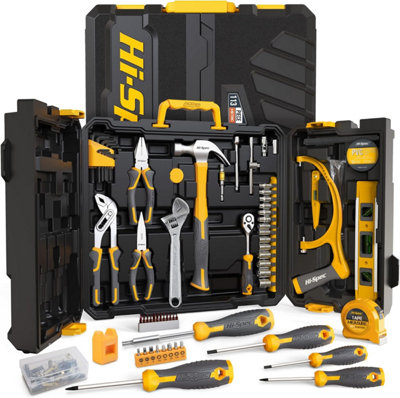 Hi-Spec 113pc Automotive & Home Garage Mechanics Repair Hand Tool Kit Set. Sockets & Ratchet Wrenches in Large Tool Box