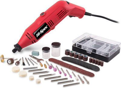 Hi-Spec 130W Rotary Tool Kit Set with 120pc Box Set Dremel Compatible Bit Accessories for DIY Repairs, Hobbies & Crafts