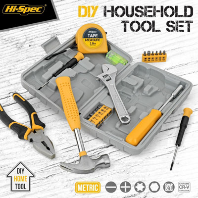 Hi-Spec 20pc Small Compact Home Office Basic Hand Tool Kit Set for ...