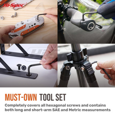 Hi-Spec 30pc Metric Imperial AF Allen Hex Hexagon Wrench Key Set In Case