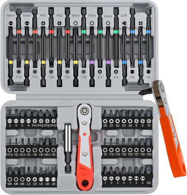 Hi-Spec 36pc 75mm Long Hex Shank Screwdriver Bit Set with Security Torx, Square, XZN, and Multi-Bits