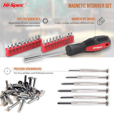 Hi-Spec 53pc Mechanics Hand Tool Kit Set Basic DIY Toolbox for Home