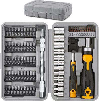 Hi-Spec 79 Piece Multi Screwdriver Bit Set and Quarter Inch Socket Set ...