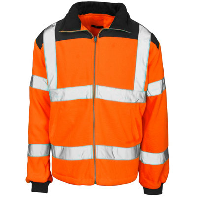 Hi Vis 2 Tone Fleece Orange Blue Rain Patch EN471-3 GO/RT 3279-2XLarge