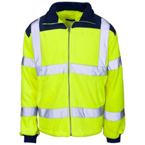 Hi Vis 2 Tone Fleece Yellow Blue Rain Patch ISO20471 - XL