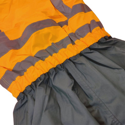 Hi-Vis Contrast Coverall - Orange and Navy Winter Lined Suit