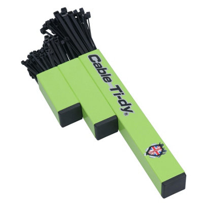 HI Vis Green Cable Tie Holder Storage Rack with Magnetic Fixings + 200 Cable Ties