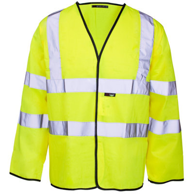 Hi-Vis Long Sleeve Vest Yel/Bla C3 Std 4XL