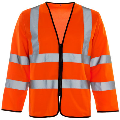 Hi-Vis Long Zipped Orange Vest - 2Xlarge