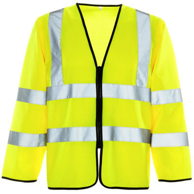 Hi-Vis Long Zipped Yellow Vest - 4Xlarge