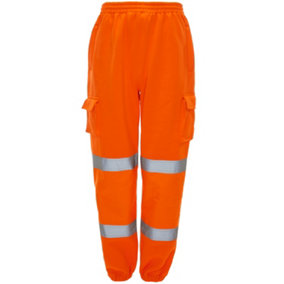 Hi-Vis Orange Jogging trousers 2 Band - Large