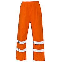 Hi-Vis Overtrousers 300D Oxford PU Orange Ankle band XL