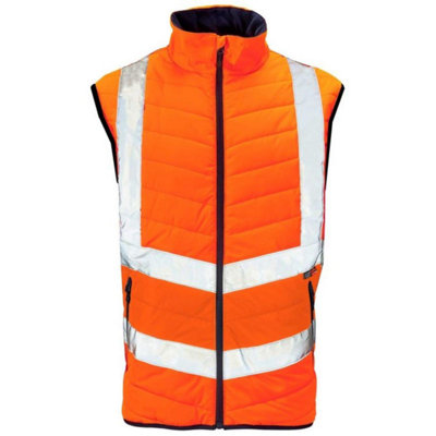 Hi-Vis Puffer Bodywarmer Orange - 3XL