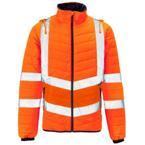 Hi-Vis Puffer Jacket Orange - L