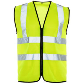 Hi-Vis Standard Zipped Yellow Vest - Small