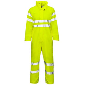 Hi-Vis stormflex PU coverall Breathable with Std tape Yellow- L