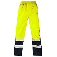Hi-Vis Two Tone Overtrouser - Yellow/ Navy -Large