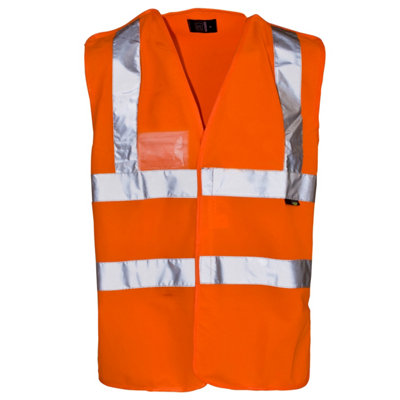 Hi-Vis Vest Ora 2Band braced Velcro Shoulder and on sides 120 GSM EN471 ...