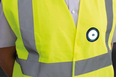 Hi Vis Vest with USB Rechargable LED Light - 150 Lumens Output (Size: 2XL)