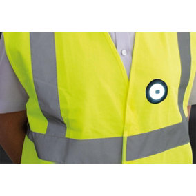 Hi Vis Vest with USB Rechargable LED Light - 150 Lumens Output (Size: XL)