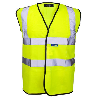 Hi-Vis Vest yellow- Black binding - 2XLarge