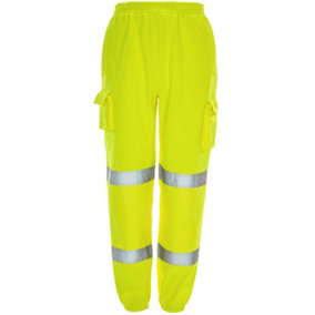 Hi-Vis Yellow Jogging trousers 2 Band - Small