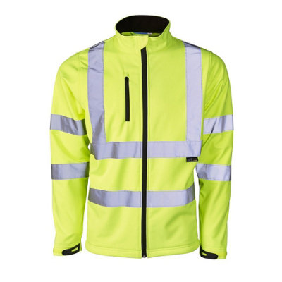 Hi-Vis Yellow Soft Shell Jacket- Large