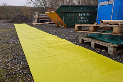 Hi-visibility Yellow Site Walkway Matting SiteMat 1m x 10m