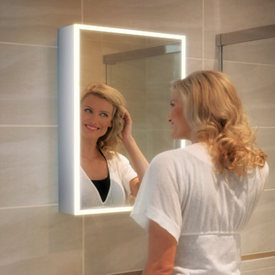 HiB - Qubic Mirror Cabinet - 700(H) x 500(W) Qubic 50 Price Comparisons | Compare The Build