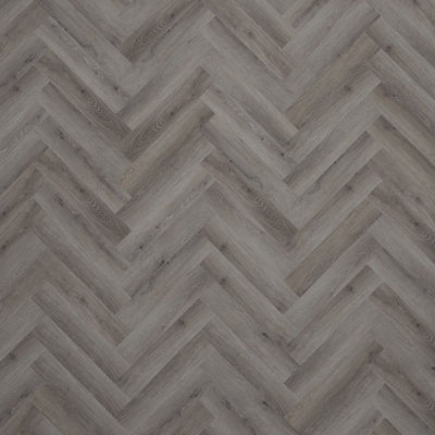 Hickory Grey Wood Effect Glue Down Luxury Vinyl Tile-Herringbone(2.5mm ...