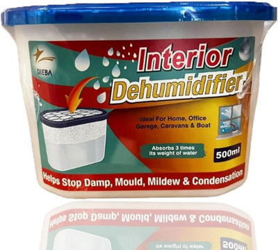 High Absorption 500ml Disposable Dehumidifier - Pack of 10 - Absorbs Damp and Purifies Air