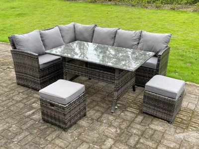 Small rattan deals table grey