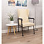 High Back Flat Pack Lounge Chair - Height Adjustable - Easy to Clean - Cream