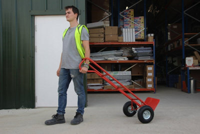 High Back P Handle Sack Truck - 250kg Capacity - with Pneumatic Wheels