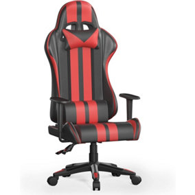 High Back Racing Office Computer Chair Ergonomic Video Game Chair with Height Adjustable Headrest and Lumbar Support for Adults Te