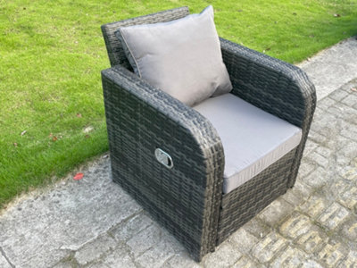 High Back Rattan Reclining Chair 2 Seater Love Sofa Garden