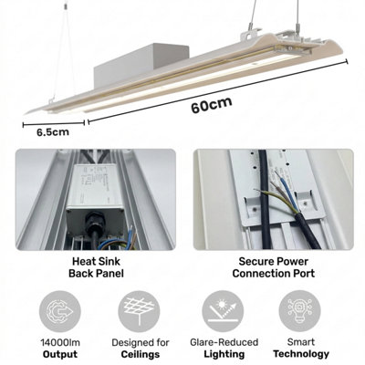 High Bay Light Batten Commercial Lighting 100W Bright High Lumen Output ...