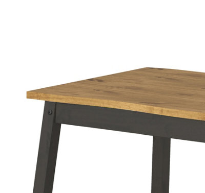 High Breakfast Bar Table & Pair of Bar stool SET Corona Black Wavy Edge Large Rectangular, 65cm wide x 100cm deep