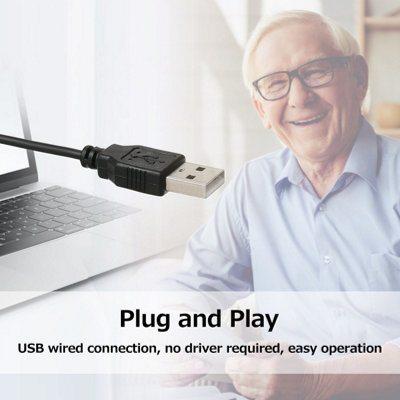 High Contrast Wired USB Large Print Keyboard for Seniors with Low Vision-104 Easy-to-Read Keys