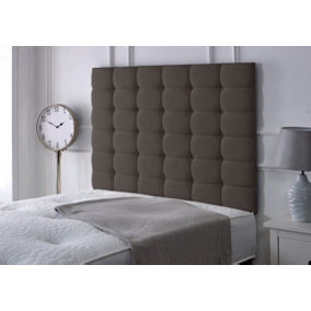 High Cubed Chenille 2ft6 Small Single 36" Headboard -  Charcoal