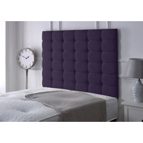High Cubed Chenille 2ft6 Small Single 36" Headboard -  Purple