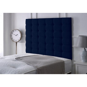 High Cubed Chenille 4ft Small Double 36" Headboard -  Blue