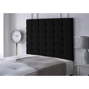 High Cubed Chenille 6ft Super King 36" Headboard -  Black