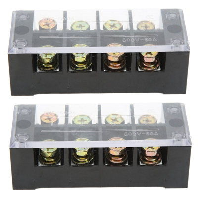High-Current Terminal Strip Block for Easy Wiring: 600V,60A,4 Positions Ground Circuit