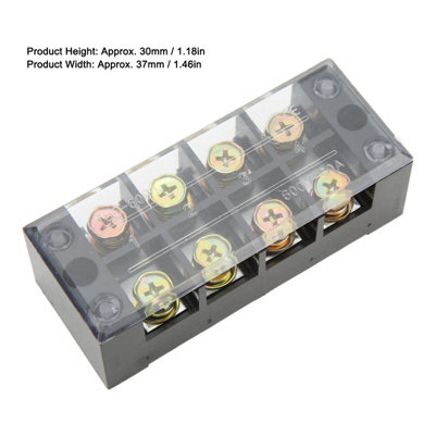 High-Current Terminal Strip Block for Easy Wiring: 600V,60A,4 Positions Ground Circuit