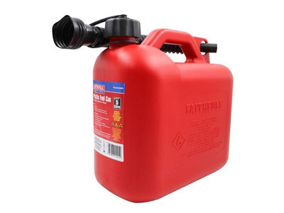 High-Durability 5 Litre Red Plastic Fuel Can for Safe Storage and Easy Transport