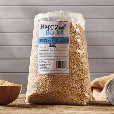 High Energy Premium Insect Suet Wild Bird Food Pellets by Happy Beaks (25.5kg)