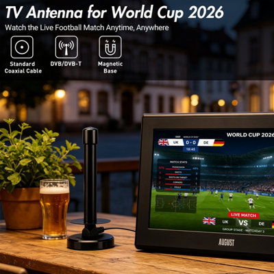 High Gain Portable Digital TV Aerial Antenna with Magnetic Base for ...