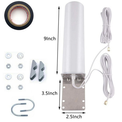 High Gain WiFi 3G 4G LTE Antenna Outdoor Signal Booster Aerial Dual SMA ...