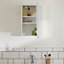 High Gloss Bathroom Single Door Mirror Cabinet in White